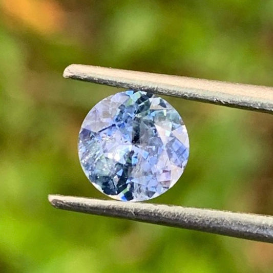 Light Blue Sapphire Round 6.1 mm / 1.01 Ct Flower Cut Heated Only Natural Loose Gemstone For Jewelry Making