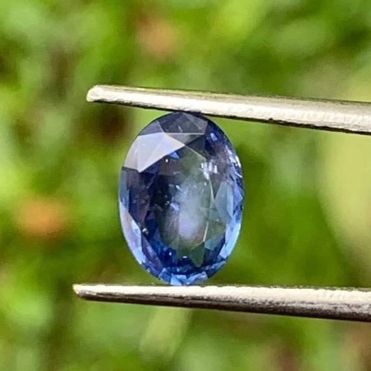 Unheated Blue Sapphire Oval 8.1 mm / 1.23 Ct Natural Loose Gemstone For Jewelry Making