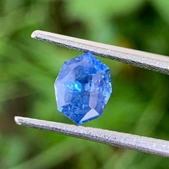 Heavily Included Blue Sapphire Octagon 1.10 Ct Loose Gemstone from Sri Lanka