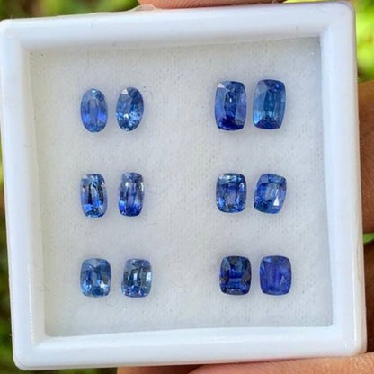 Blue Sapphire Heated Only 6 Pairs 4.6 Ct Natural Loose Gemstones For Earrings