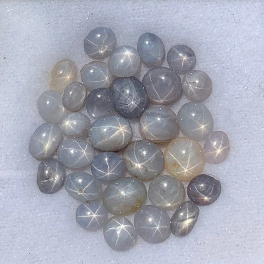 Star Sapphire Roundish And Ovalish Cabochons 20.45 Ct / 31 Stones Natural Wholesale Loose Gemstone Parcel from Sri Lanka