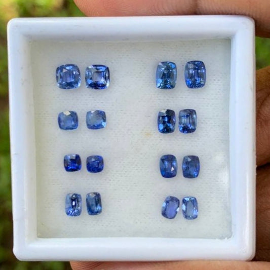 Blue Sapphire Heated Only 8 Pairs 4.06 Ct Natural Loose Gemstones For Earrings