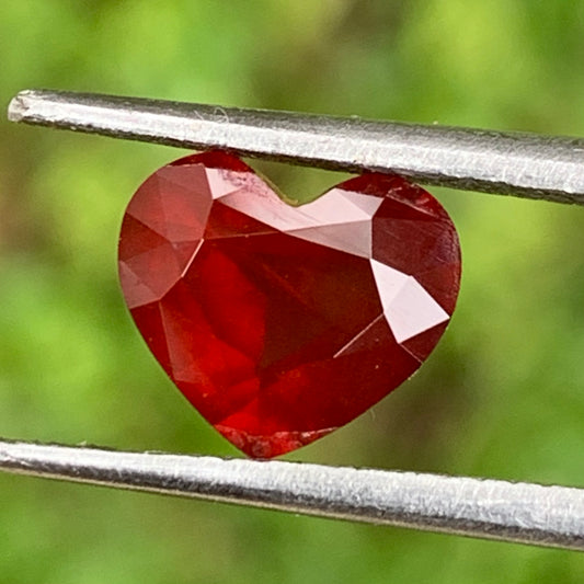 Hazy Orangish Red Garnet Heart 1.7 Ct Loose Gem Stone from Sri Lanka