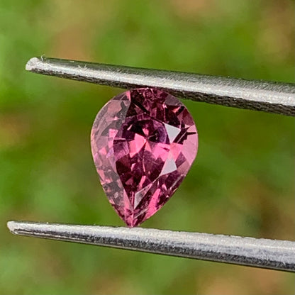 Velvet / Purplish Pink Spinel 1.45 Ct Pear Cut Natural Loose Gemstone from Sri Lanka