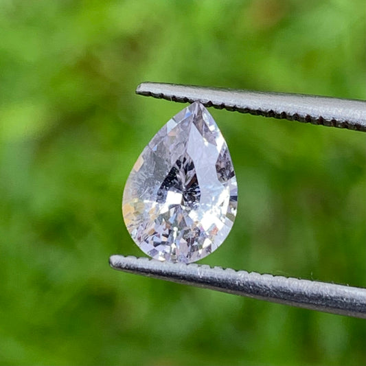 Silvery Gray Spinel Pear Cut 1.35 Ct Natural Unheated Loose Gemstone from Sri Lanka