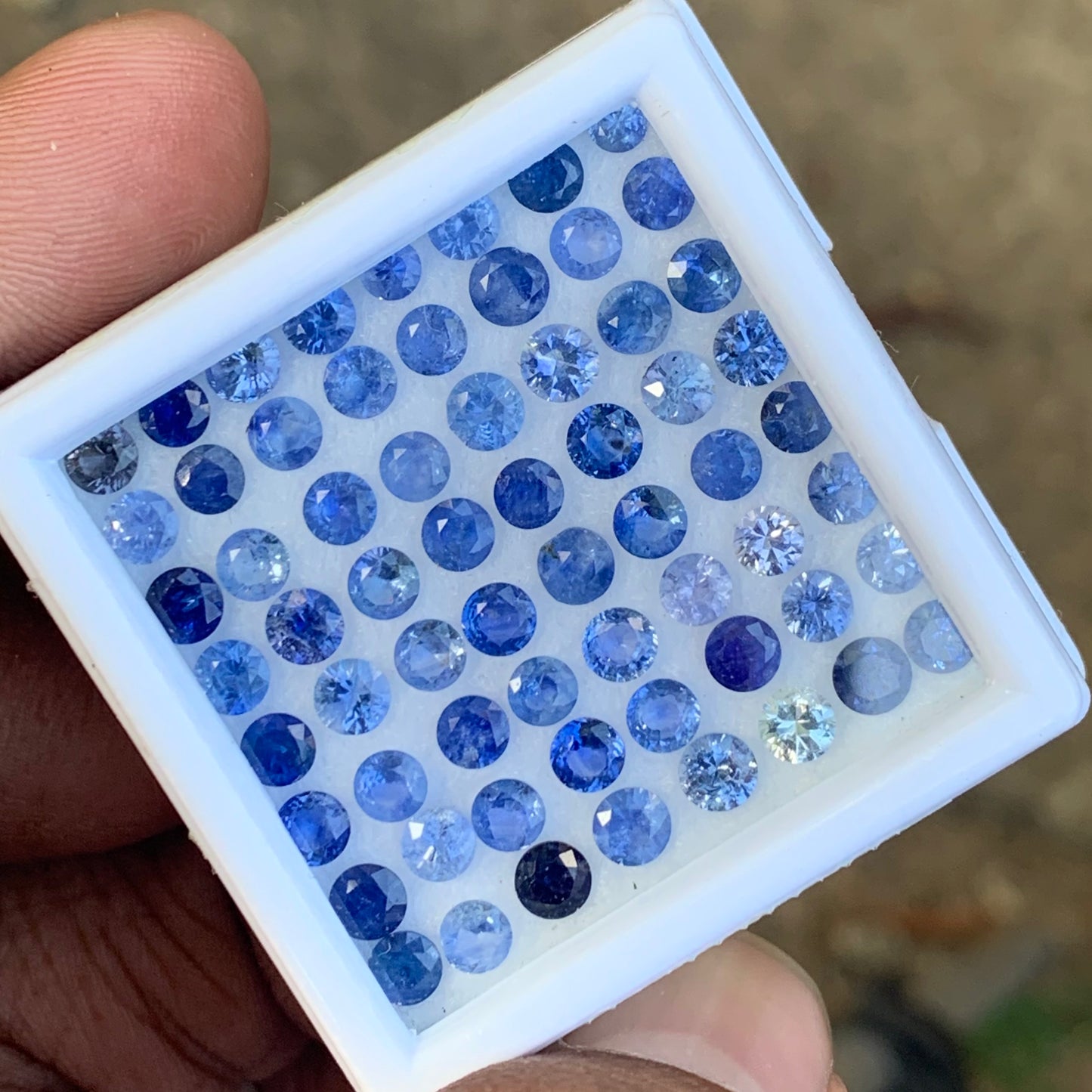 Blue Sapphire 3.3 - 3.7 mm Rounds 12.69 Ct / 64 Natural Loose Gemstone Parcel from Sri Lanka