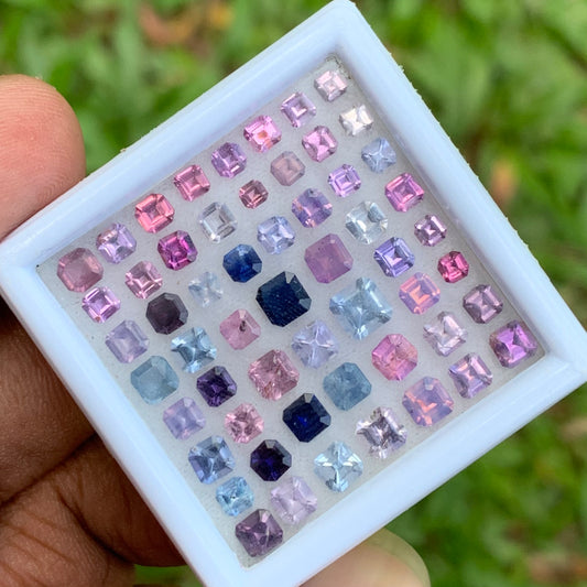 Unheated Sapphire Octagons Multicolor Loose Gem Parcel of 10.94 Ct / 56 Natural Gemstones
