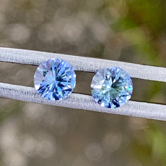 Blue Sapphire Round Pair 4.5 mm / 0.76 Ct Heated Only Natural Loose Gemstones for Earrings