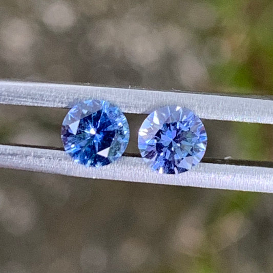 Blue Sapphire Round Pair 4.5 mm / 0.77 Ct Heated Only Natural Loose Gemstones for Earrings