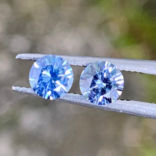 Blue Sapphire Round Pair 4.5 mm / 0.81 Ct Heated Only Natural Loose Gemstones for Earrings