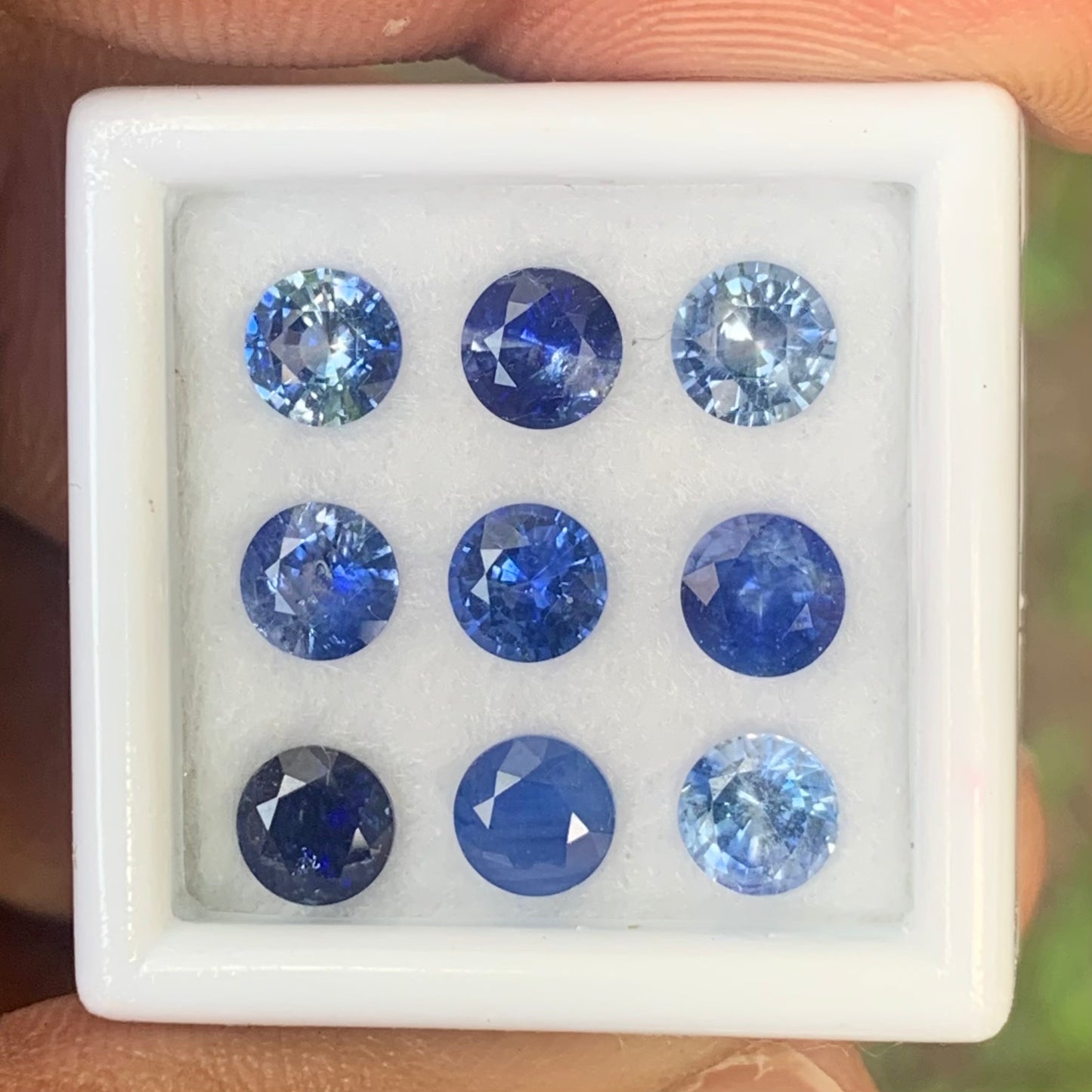 Blue Sapphire 4.7 mm Rounds 4.51 Ct Loose Gemstone Parcel of 9 Stones