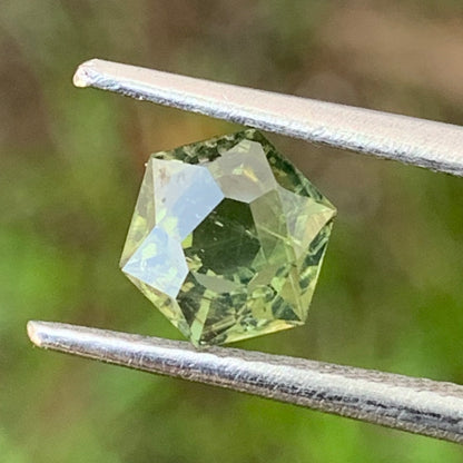 Mint Green Zircon Portrait Cut Hexagon 1.4 Ct Natural Loose Gemstone