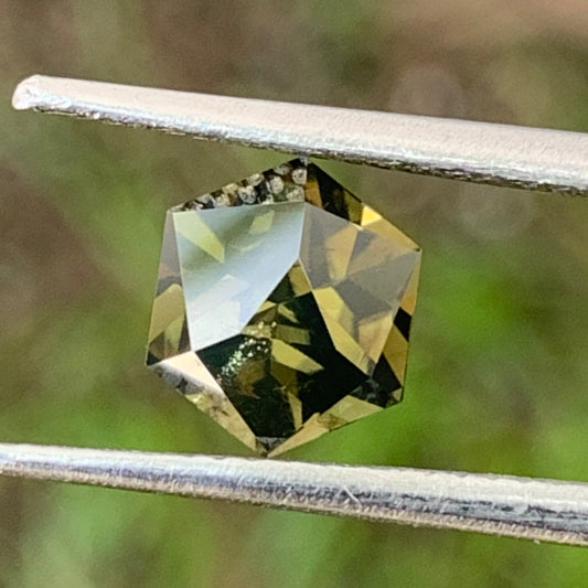 Deep Green Zircon Hexagon 2.15 Ct Unheated Natural Loose Gemstone