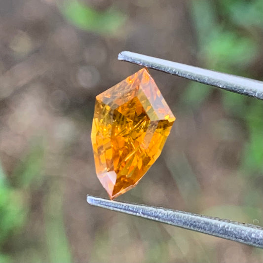 Orange Zircon Shield 2.86 Ct Natural Loose Gemstone From Sri Lanka