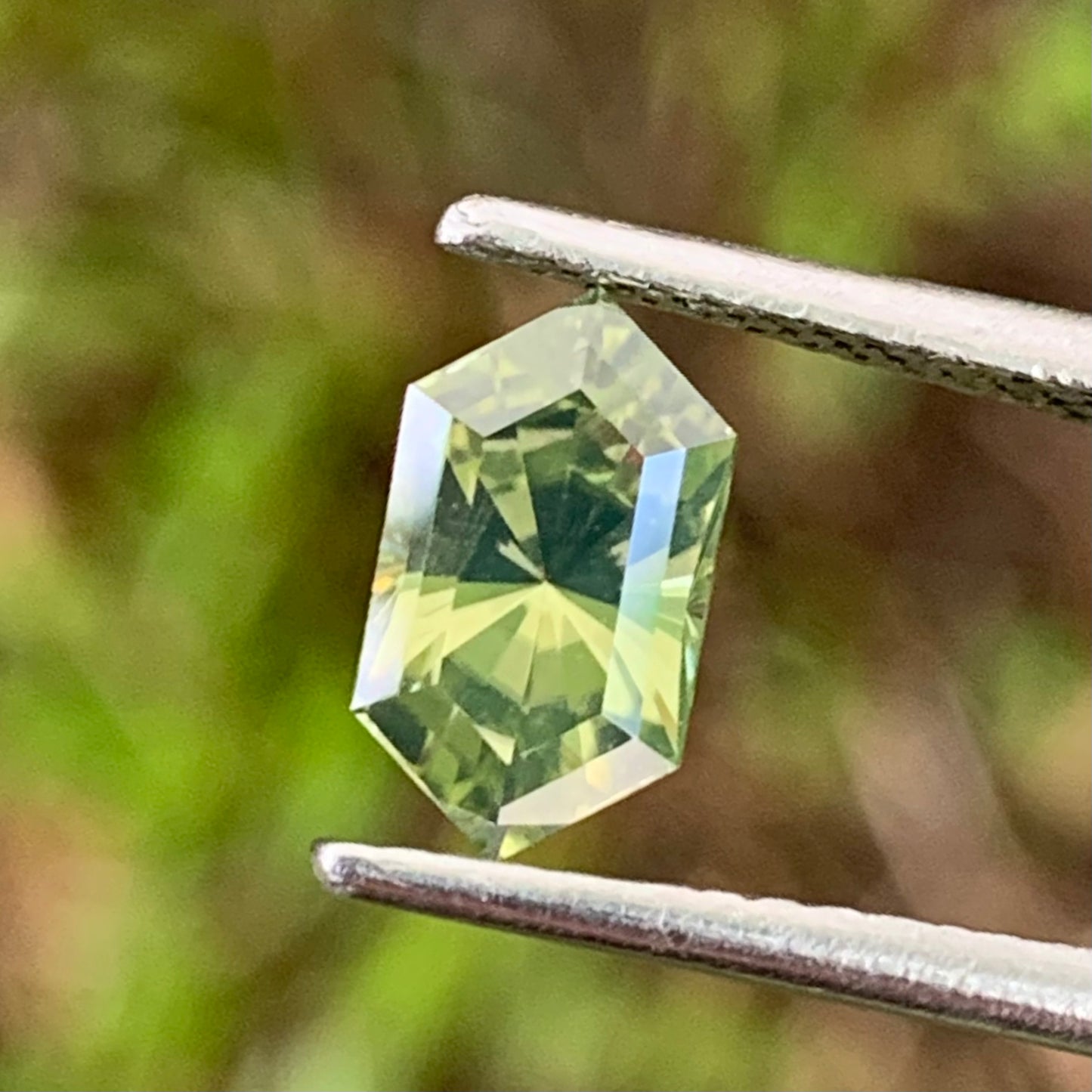Yellowish Green Zircon Elongated Hexagon Precision Cut 1.23 Ct Ceylon Natural Loose Gemstone