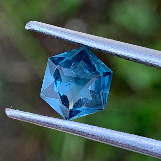 Teal Spinel Hexagon 0.75 Ct Creative Lotus Cut Loose Gemstone