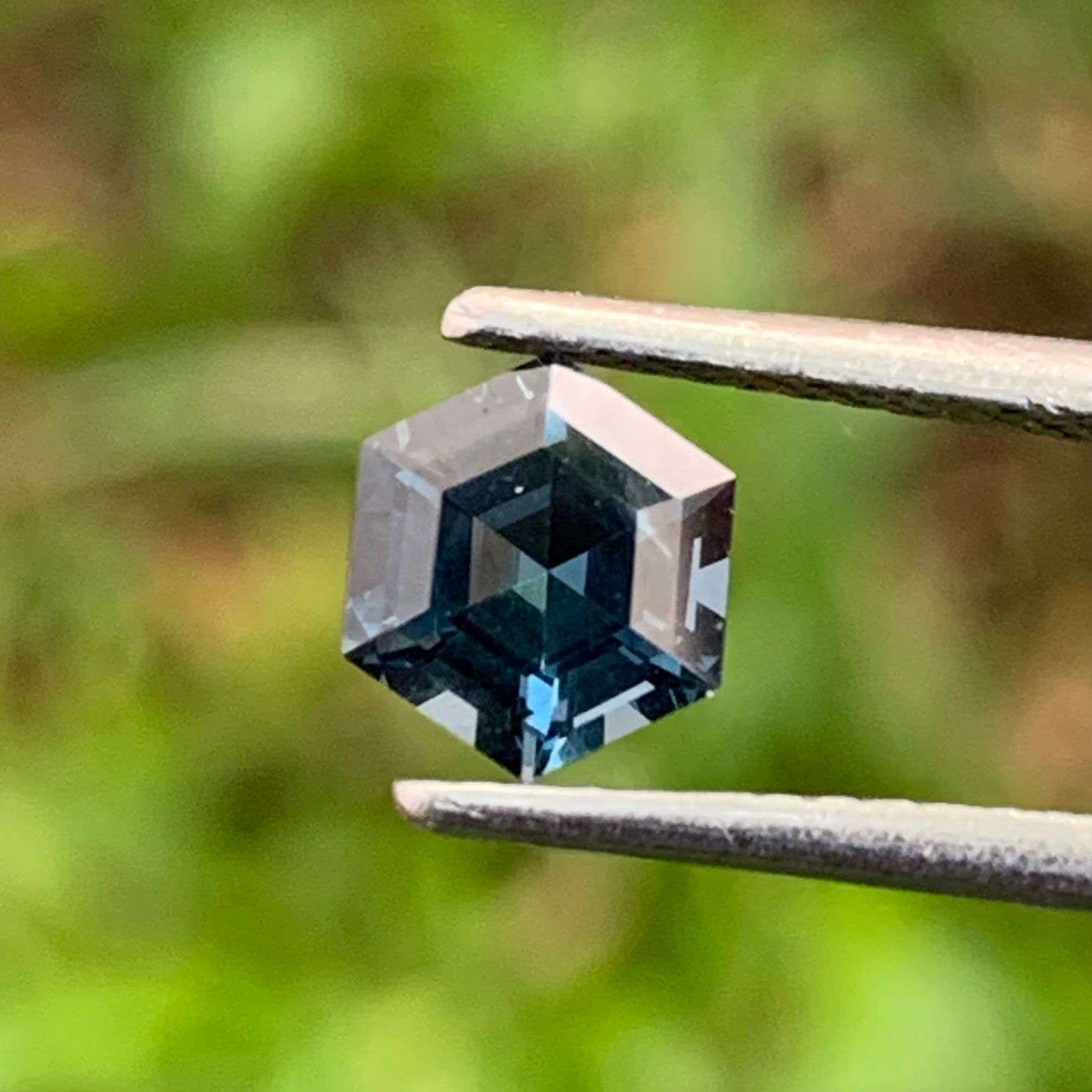 Teal Blue Spinel Hexagon 5.4 mm / 0.81 Ct Natural Loose Gemstone For Jewelry Making