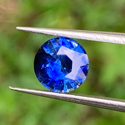 Blue Sapphire 7 mm Round Heated Only 1.55 Ct Natural Loose Gemstone for Jewelry Making
