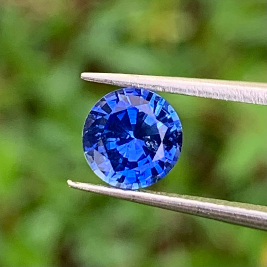 Blue Sapphire 6.3 mm Round Heated Only 1.10 Ct Natural Loose Gemstone for Jewelry Making