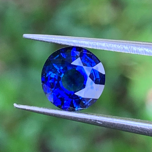 Blue Sapphire 6.5 mm Round Heated Only 1.75 Ct Natural Loose Gemstone for Jewelry Making