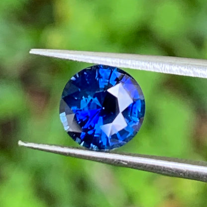 Blue Sapphire 7.1 mm Round Heated Only 1.70 Ct Natural Loose Gemstone For Jewelry Making