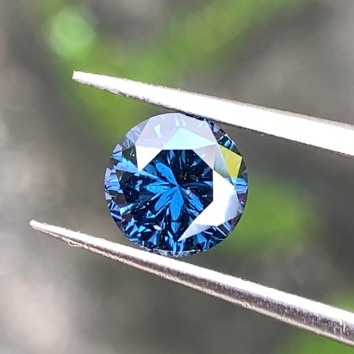 Teal Blue Spinel Fantasy / Concave Cut 6.1 mm Round 0.97 Ct Natural Loose Gemstone