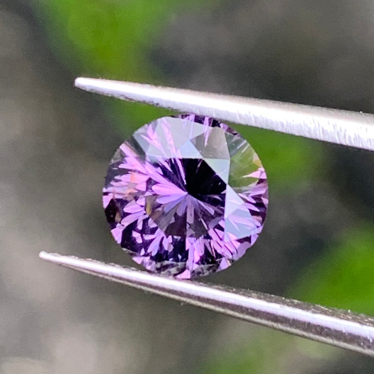 Purple Spinel Fantasy / Concave Cut 6.7 mm Round 1.12 Ct Natural Loose Gemstone