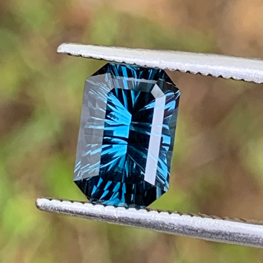 Deep Teal Blue Spinel Concave Cut Octagon 1.40 Ct Natural Loose Gemstone from Sri Lanka