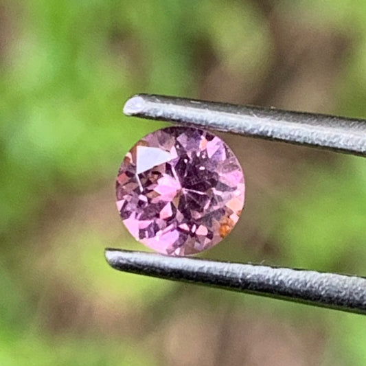 Purplish Pink Spinel Round 4.55 mm / 0.43 Ct Flower Cut Loose Gemstone For Jewelry Making