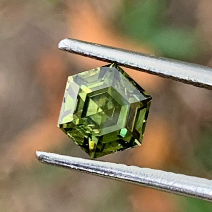 Green Zircon Step Cut Hexagon 1.16 Ct Natural Loose Gemstone From Sri Lanka