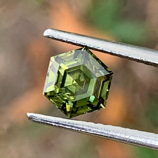 Green Zircon Step Cut Hexagon 1.16 Ct Natural Loose Gemstone From Sri Lanka