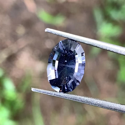 Deep Blue Spinel Concave Cut / Fantasy Cut Modified Oval 3.09 Ct Natural Loose Gemstone From Sri Lanka