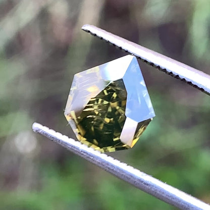 Deep Greenish Zircon Geometric Cut 2.75 Ct Natural Loose Gemstone from Sri Lanka