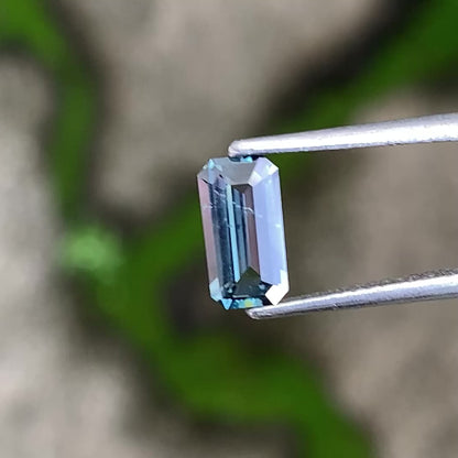 Teal Blue Spinel Emerald Cut Octagon 8.4 mm / 0.97 Ct Natural Loose Gemstone For Jewelry Making