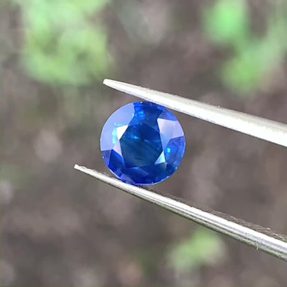 Blue Sapphire 5.9 mm Round Heated Only 1 Ct Natural Loose Gemstone