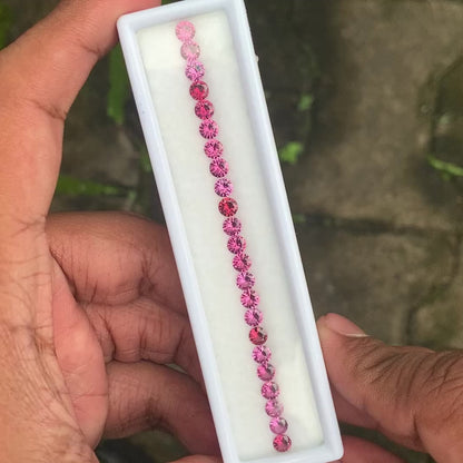 Football Cut Pinkish Red Garnet 5.76 Ct / 23 Stones Loose Gemstone Parcel For Jewelry Making 💎✨