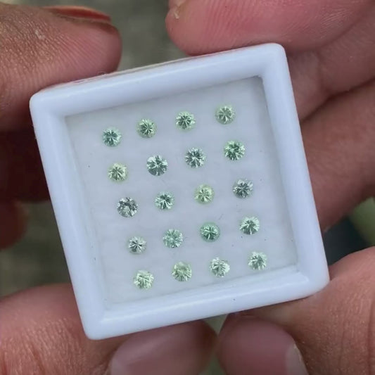 ✨ Green Sapphire 2.2 mm Rounds 1.03 Ct - Loose Gemstone Parcel of 20 Stones 💎