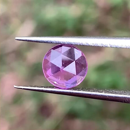 Rose Cut Pinkish Purple Sapphire 0.93 Ct Modified Round Heated Only Natural Loose Gemstone from Sri Lanka