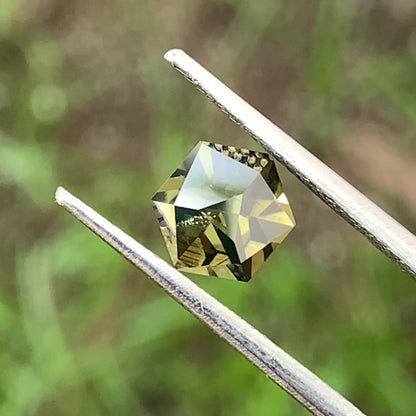 Deep Green Zircon Hexagon 2.15 Ct Unheated Natural Loose Gemstone