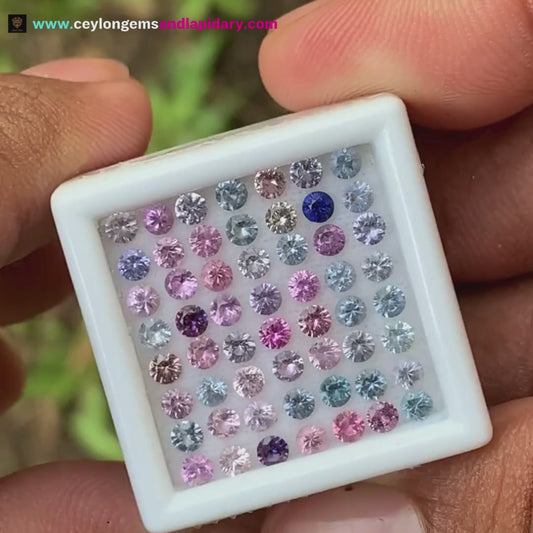 Unheated Sapphire 2.4 mm Rounds 3.57 Ct Multicolor Loose Gemstone Parcel of 56 Stones For Jewelry Making 💎✨