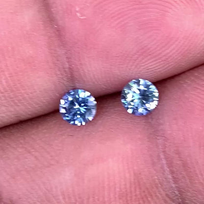 Blue Sapphire Round Pair 4.5 mm / 0.76 Ct Heated Only Natural Loose Gemstones for Earrings