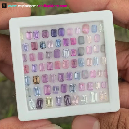 Unheated Sapphire Emerald Cut Parcel 17.68 Ct / 73 Multicolor Stones 💎✨