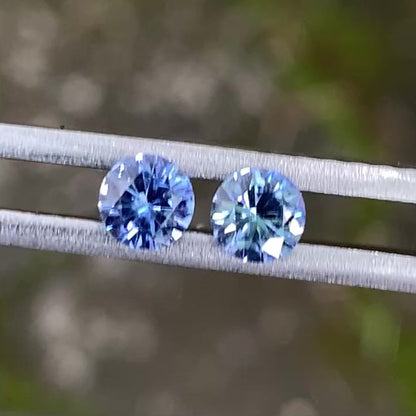 Blue Sapphire Round Pair 4.5 mm / 0.76 Ct Heated Only Natural Loose Gemstones for Earrings