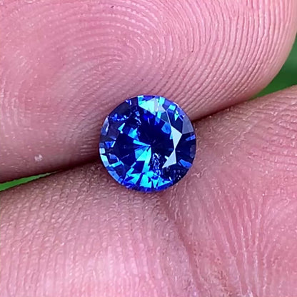 Blue Sapphire 6.3 mm Round Heated Only 1.10 Ct Natural Loose Gemstone for Jewelry Making