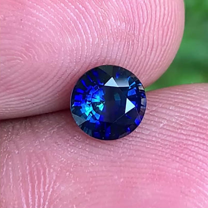 Blue Sapphire 6.5 mm Round Heated Only 1.30 Ct Natural Loose Gemstone for Jewelry Making