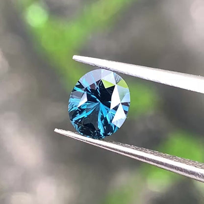 Teal Blue Spinel Fantasy / Concave Cut Oval 0.85 Ct Natural Loose Gemstone For Jewelry Making