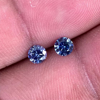 Blue Sapphire Round Pair 4.5 mm / 0.80 Ct Heated Only Natural Loose Gemstones for Earrings