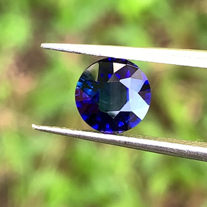 Blue Sapphire 6.7 mm Round Heated Only 1.35 Ct Natural Loose Gemstone for Jewelry Making