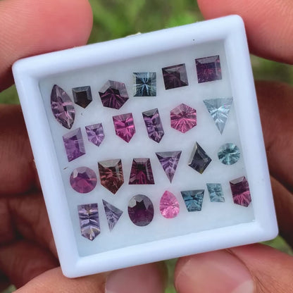 Spinel Concave / Fantasy Cut Geometric Shape Stones Parcel 8.33 Ct / 25 Stones Multicolor Natural Loose Gemstones