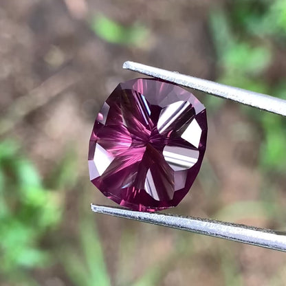 Velvet Spinel Concave Cut / Fantasy Cut Rectangular Cushion 6.61 Ct Natural Loose Gemstone From Sri Lanka